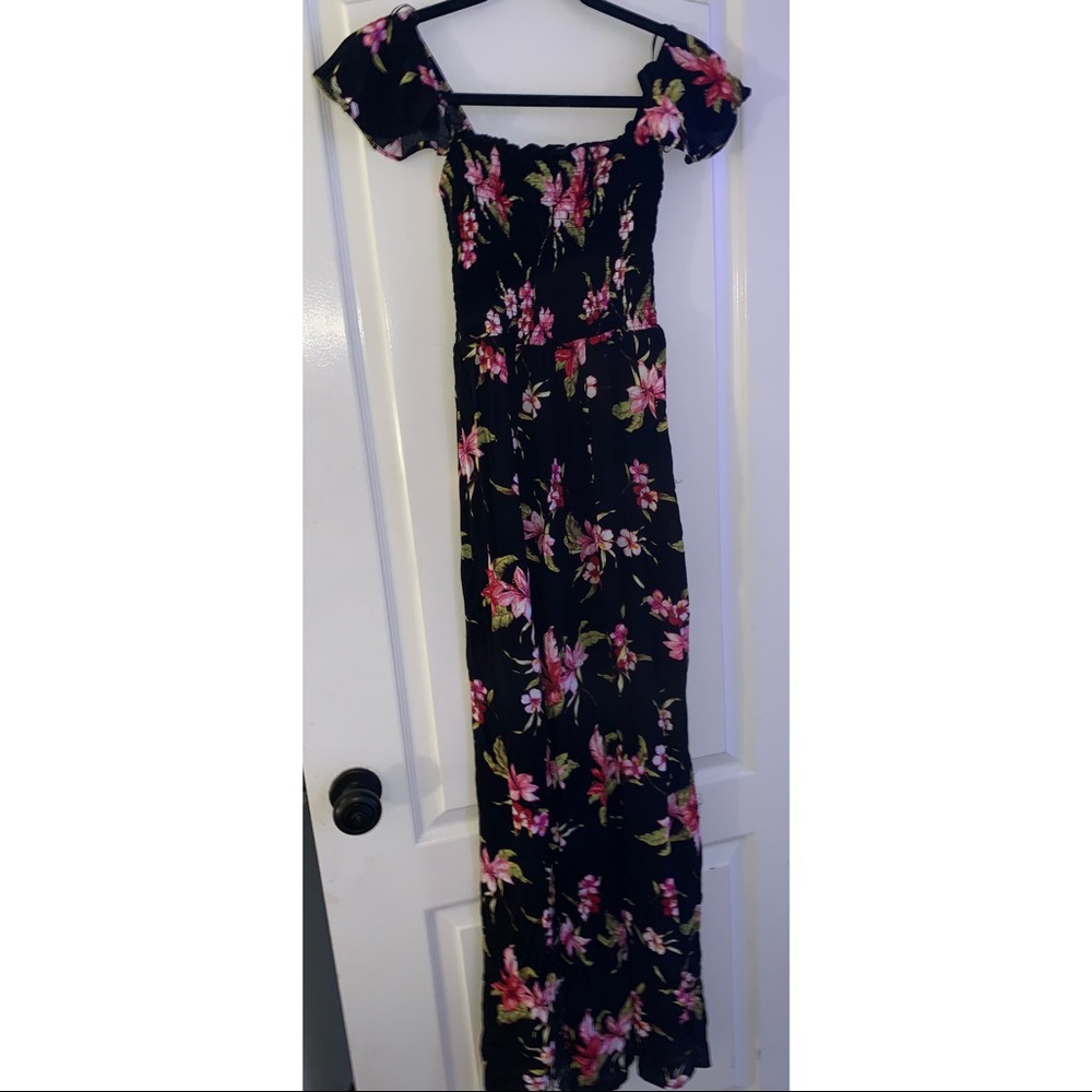 Black floral maxi dress